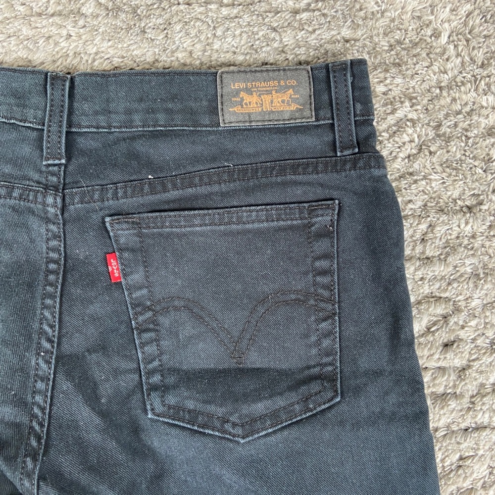 Levi's 550 Relaxed‎ Boot Cut Jeans Womens 10 Medium Black Denim Stretch Casual